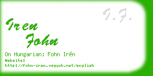 iren fohn business card