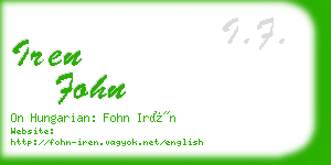 iren fohn business card